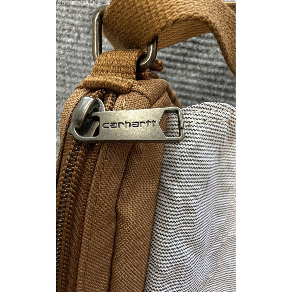 Carhartt Brown Canvas Small Crossbody Bag Utility Pouch Adjustable Strap - Picture 10 of 10